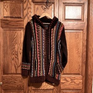 Lost Horizons 100% Wool, Handmade Zip-Up Hoodie